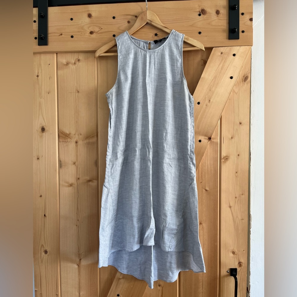 Theory light grey linen dress